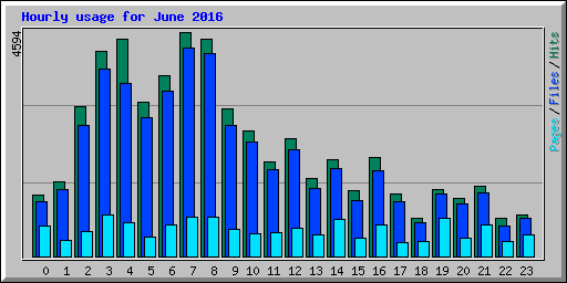 Hourly usage for June 2016