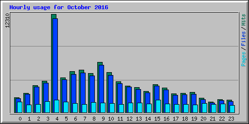 Hourly usage for October 2016