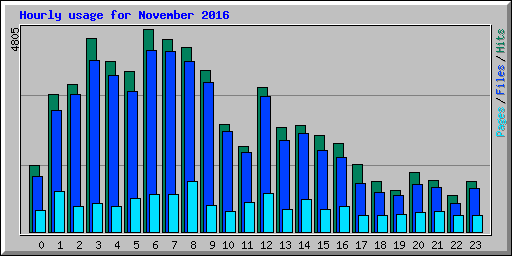 Hourly usage for November 2016