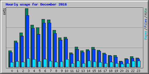 Hourly usage for December 2016