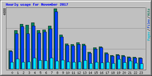 Hourly usage for November 2017