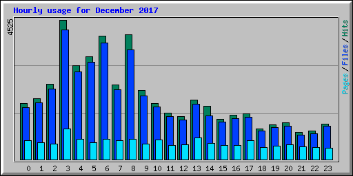 Hourly usage for December 2017